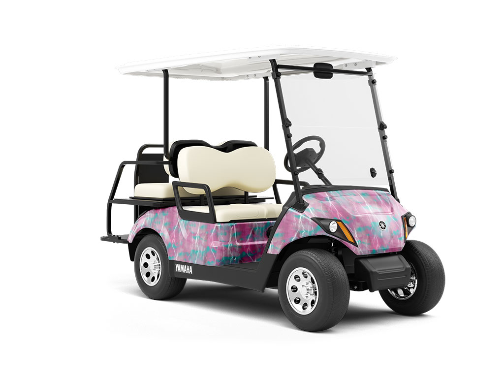 Pastel Bolts Sky Wrapped Golf Cart