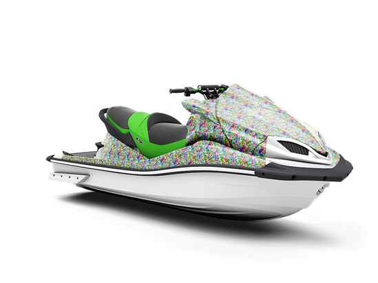 Rainbow Fragments Stained Glass Jet Ski Vinyl Customized Wrap