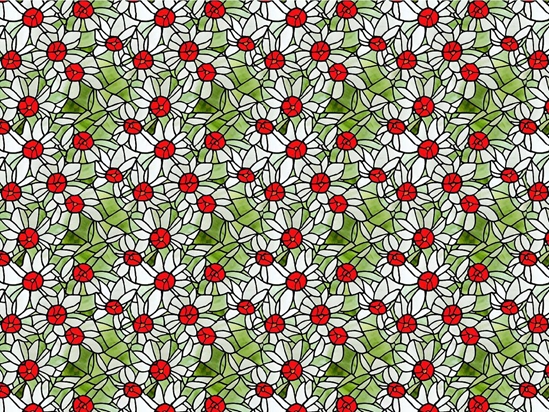 Rose Buds Stained Glass Vinyl Wrap Pattern