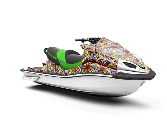 Sunflower Field Stained Glass Jet Ski Vinyl Customized Wrap