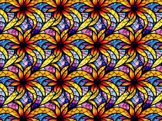 Sunflower Field Stained Glass Vinyl Wrap Pattern