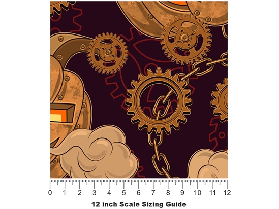 Pumpkin Breath Steampunk Vinyl Film Pattern Size 12 inch Scale