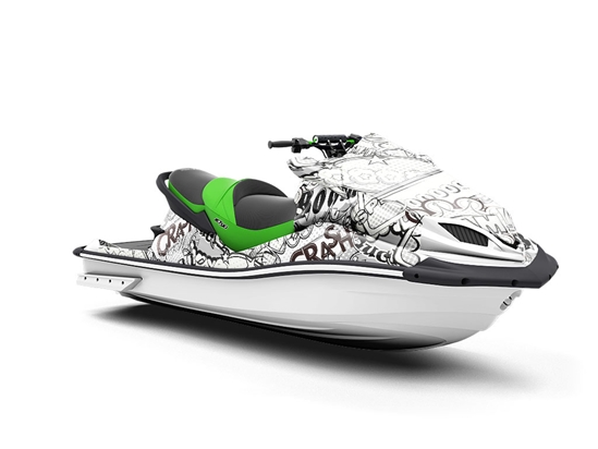 Funny Papers Sticker Bomb Jet Ski Vinyl Customized Wrap