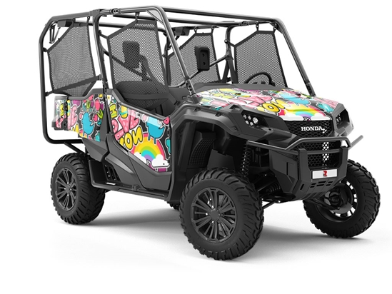 Lovey Dovey Sticker Bomb Utility Vehicle Vinyl Wrap