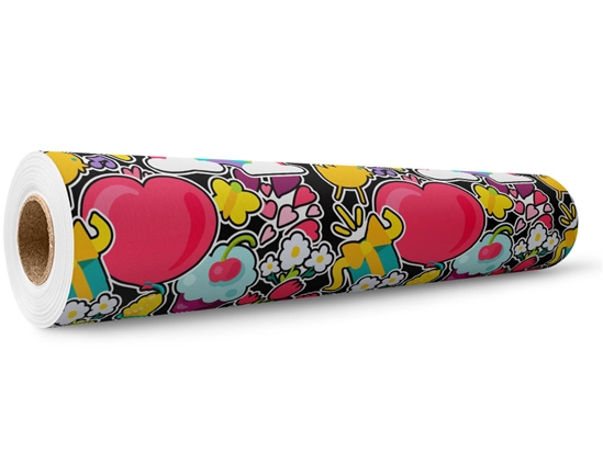 Lovey Dovey Sticker Bomb Wrap Film Wholesale Roll