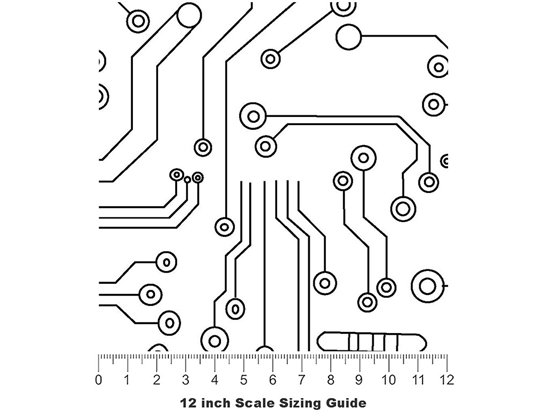 Monochrome Motherboard Technology Vinyl Film Pattern Size 12 inch Scale