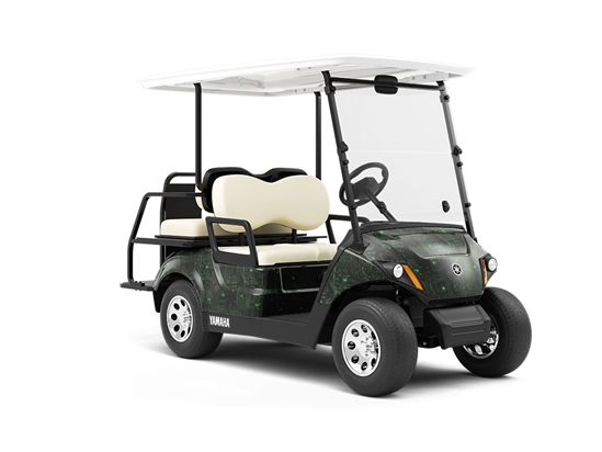 Neon Green Technology Wrapped Golf Cart