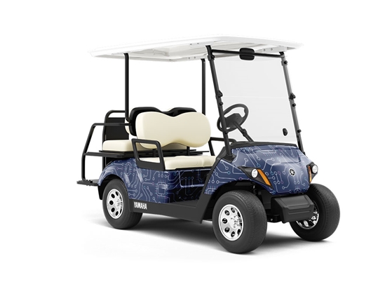 Simple Navy Technology Wrapped Golf Cart