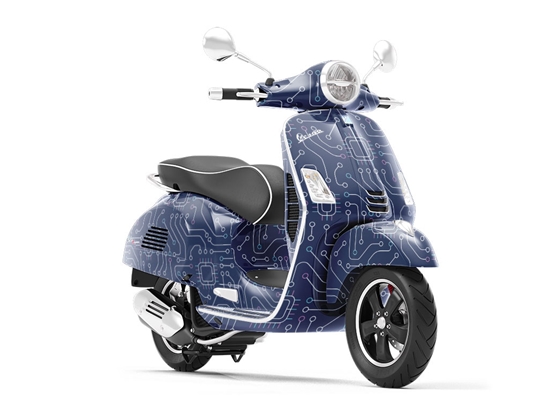 Simple Navy Technology Vespa Scooter Wrap Film