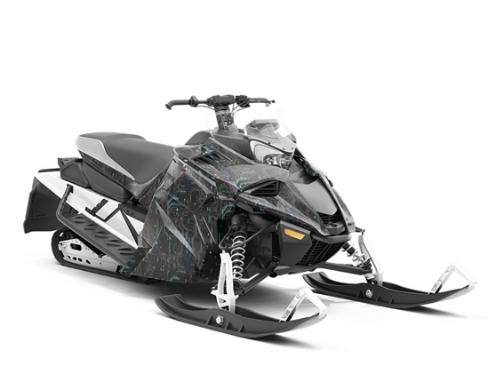 Turquoise Terabyte Technology Custom Wrapped Snowmobile