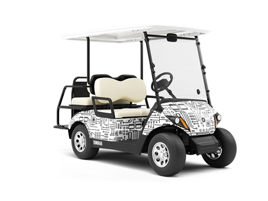 White Love Technology Wrapped Golf Cart