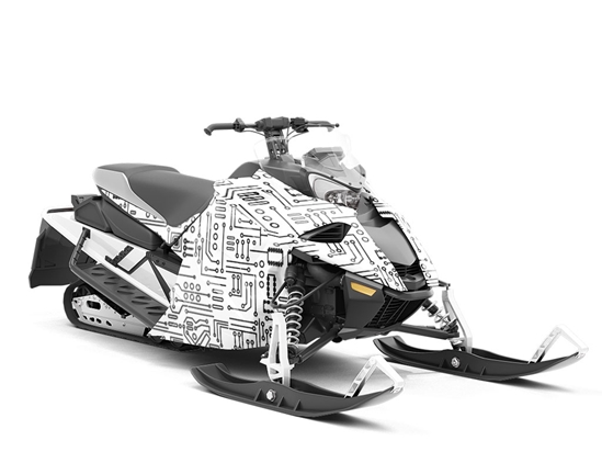 White Love Technology Custom Wrapped Snowmobile