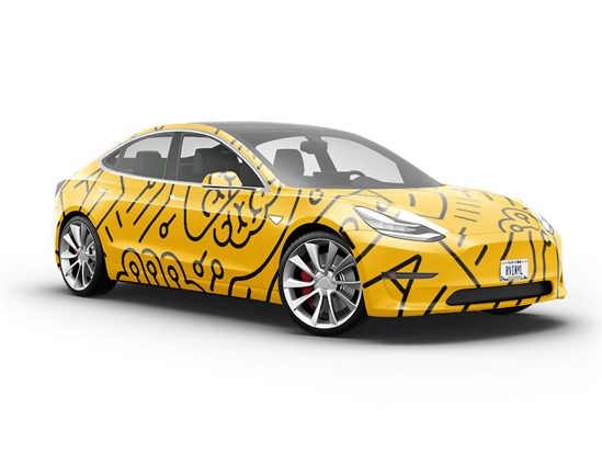 Yellow AI Technology Vehicle Vinyl Wrap