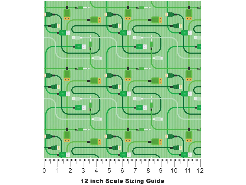 Green Cords Technology Vinyl Film Pattern Size 12 inch Scale