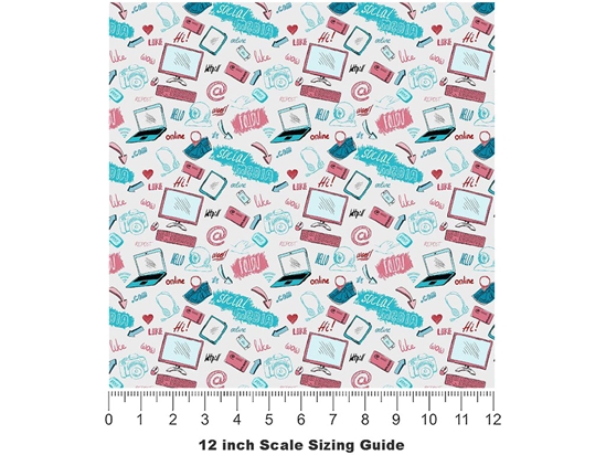 Social Tools Technology Vinyl Film Pattern Size 12 inch Scale