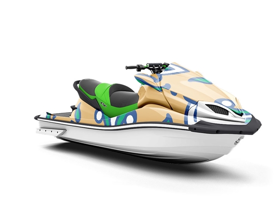 Tan Compass Tile Jet Ski Vinyl Customized Wrap