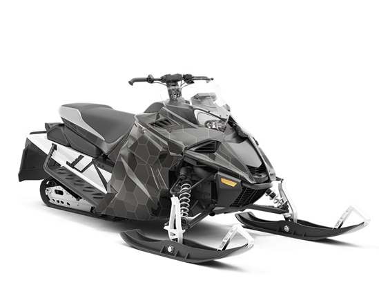 Black Hexagonal Tile Custom Wrapped Snowmobile