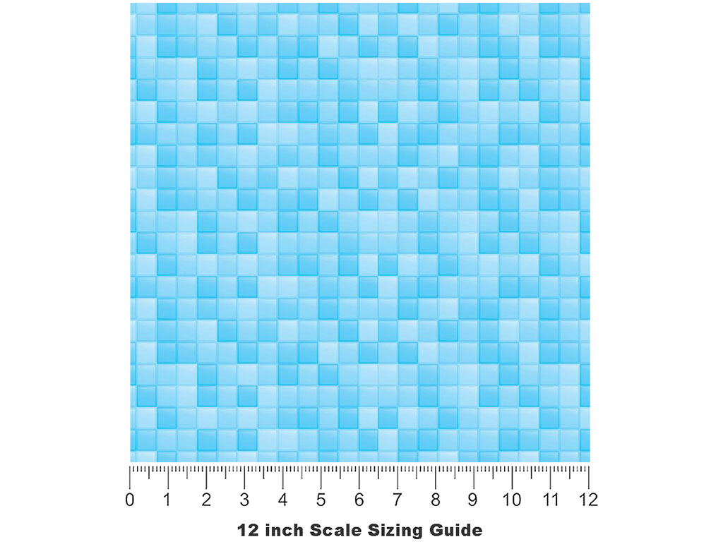 Blue Tile Vinyl Film Pattern Size 12 inch Scale