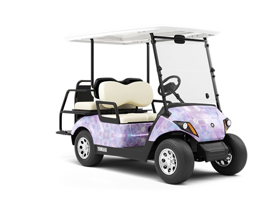 Purple Iris Tile Wrapped Golf Cart