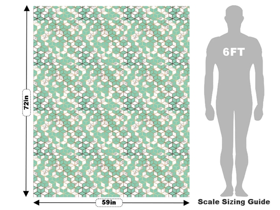 Aquamarine Cubes Tile Vehicle Wrap Scale