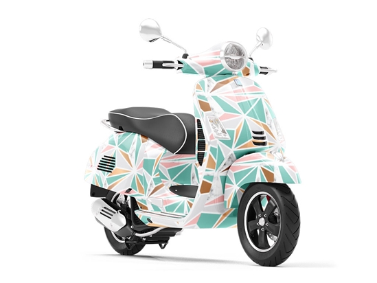 Aquamarine Star Tile Vespa Scooter Wrap Film