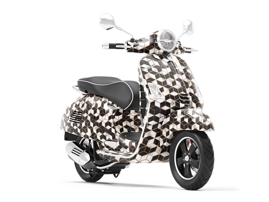 Black Cubes Tile Vespa Scooter Wrap Film