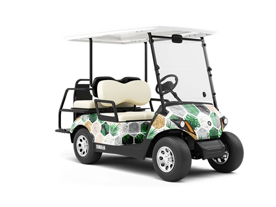 Fern Hexagonal Tile Wrapped Golf Cart