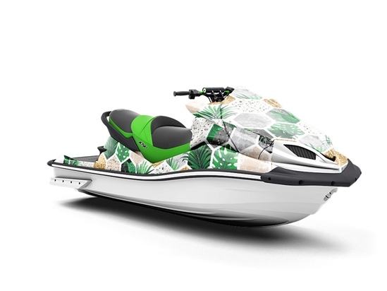 Fern Hexagonal Tile Jet Ski Vinyl Customized Wrap