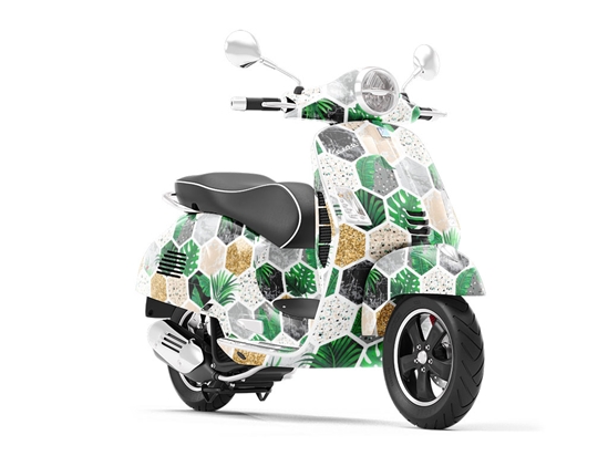 Fern Hexagonal Tile Vespa Scooter Wrap Film