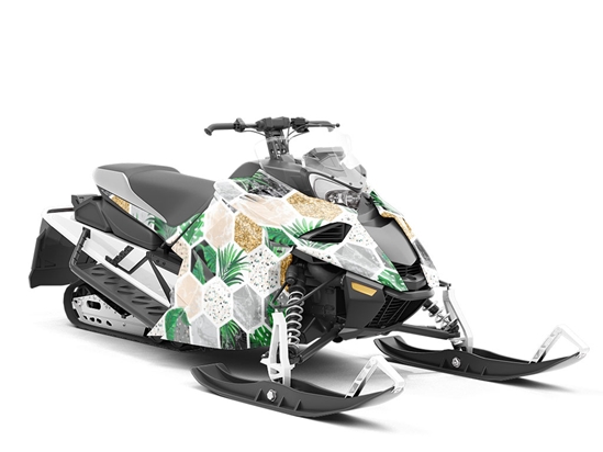 Fern Hexagonal Tile Custom Wrapped Snowmobile