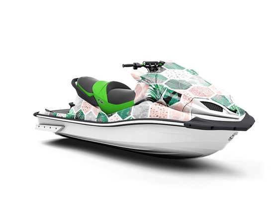 Hollyhock Hexagonal Tile Jet Ski Vinyl Customized Wrap