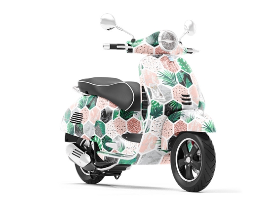 Hollyhock Hexagonal Tile Vespa Scooter Wrap Film