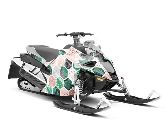 Hollyhock Hexagonal Tile Custom Wrapped Snowmobile