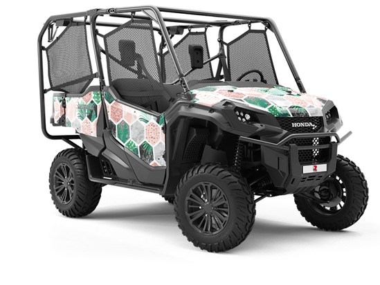 Hollyhock Hexagonal Tile Utility Vehicle Vinyl Wrap