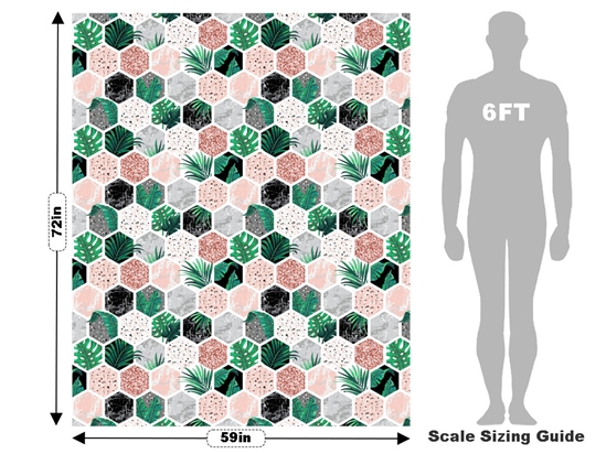 Hollyhock Hexagonal Tile Vehicle Wrap Scale