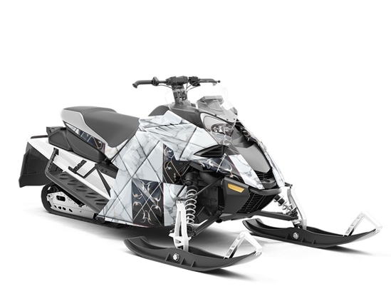 Monochrome Mash-Up Tile Custom Wrapped Snowmobile