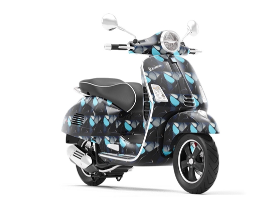 Navy Square Tile Vespa Scooter Wrap Film