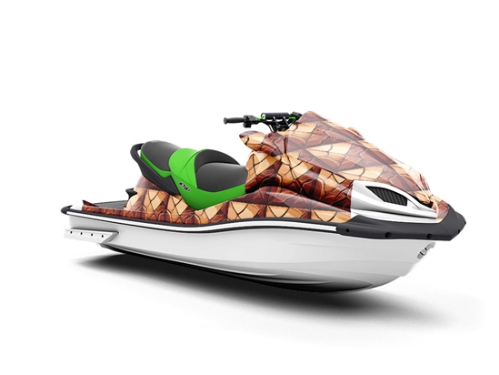 Orange Square Tile Jet Ski Vinyl Customized Wrap