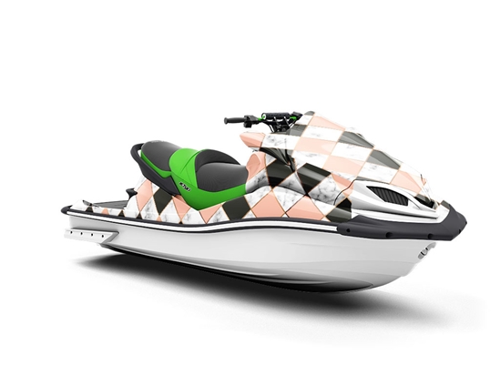 Peach Diamonds Tile Jet Ski Vinyl Customized Wrap