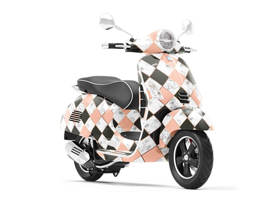 Peach Diamonds Tile Vespa Scooter Wrap Film