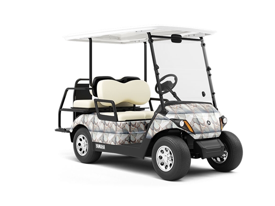 White Break Tile Wrapped Golf Cart