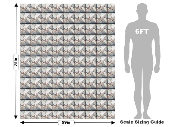 White Break Tile Vehicle Wrap Scale