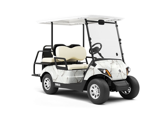 White Deviations Tile Wrapped Golf Cart