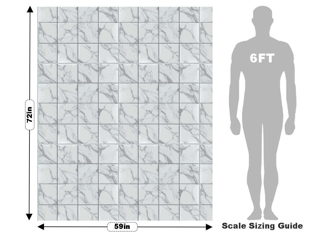 White Square Tile Vehicle Wrap Scale