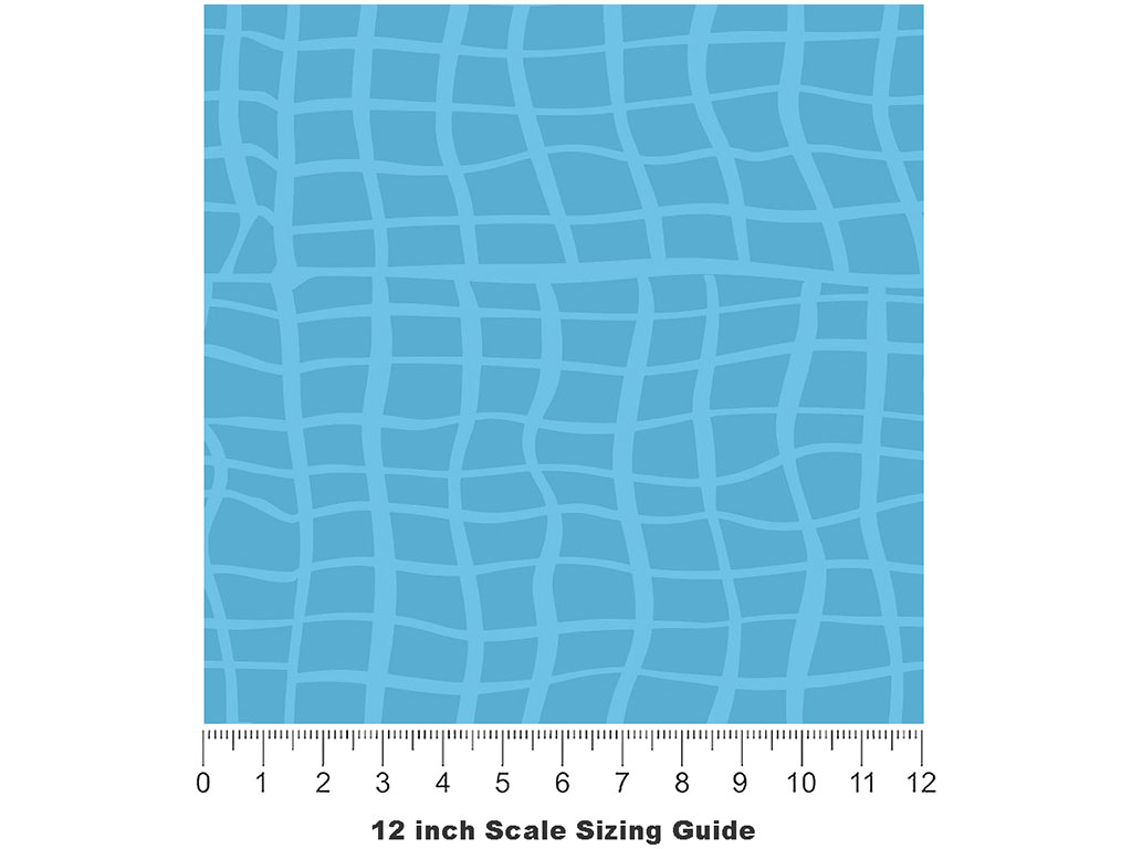 Blue Waves Tile Vinyl Film Pattern Size 12 inch Scale