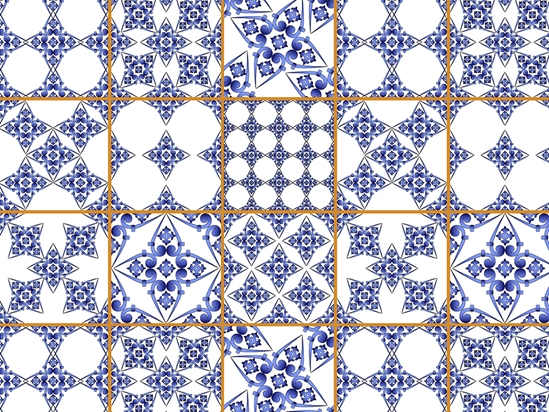 Blue Lace Tile Vinyl Wrap Pattern