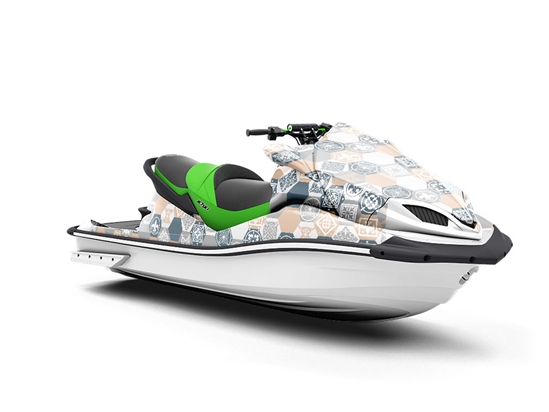 Neutral Hexagonal Tile Jet Ski Vinyl Customized Wrap