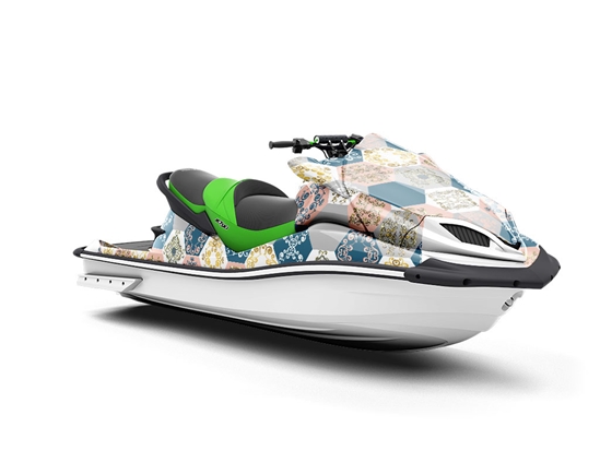 Warm Hexagonal Tile Jet Ski Vinyl Customized Wrap