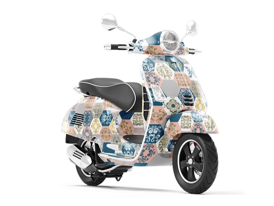 Warm Hexagonal Tile Vespa Scooter Wrap Film