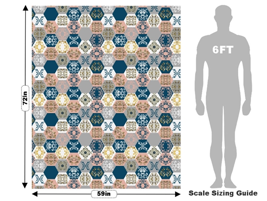 Warm Hexagonal Tile Vehicle Wrap Scale